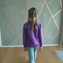 Charger et lire la vidéo dans la visionneuse de la Galerie, Ensemble 2 pièces en jean pour filles - Violet
